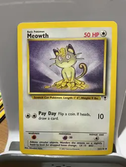 Pokemon Card Meowth 53/110 Legendary Collection Uncommon Non Holo Light Use - Image 1