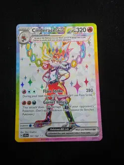 Pokemon TCG - Stellar Crown Cinderace EX Full Art Holo Card 157/142 Ultra Rare - Image 1