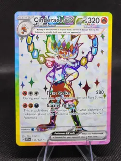 Cinderace ex 157/142 - Sv07: Stellar Crown Holo Full Art Pokemon TCG Card NM - Image 1