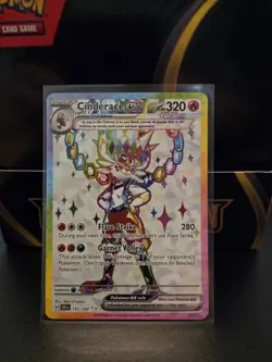 Pokemon TCG Stellar Crown Cinderace EX Full Art Holo Card 157/142 Ultra Rare NM+ - Image 1