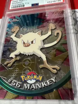 PSA 10 #56 Mankey 2000 Topps Chrome Pokemon TV Card 💎 Gem Mint Promo - Image 2