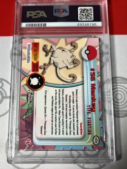 PSA 10 #56 Mankey 2000 Topps Chrome Pokemon TV Card 💎 Gem Mint Promo - Image 3