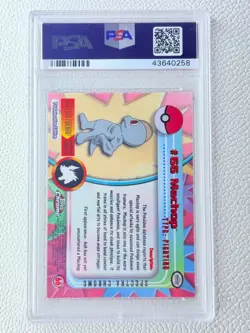 2000 Topps Chrome POKEMON MACHOP SPECTRA REFRACTOR PSA 10 #66 T.V. ***POP 11*** - Image 2