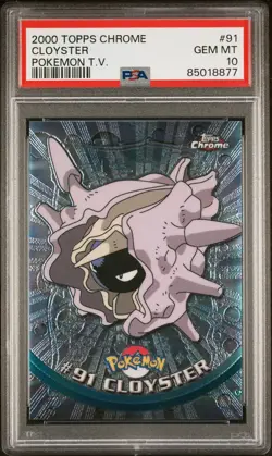 Cloyster #91 - Topps Chrome Pokemon TV Holo Foil 2000 - PSA 10 Gem Mint - Image 2