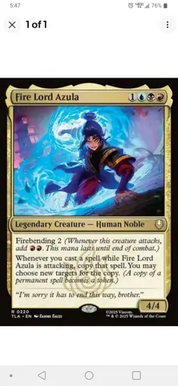 1x MTG Fire Lord Azula - Avatar RARE! NM Mint! Ships Fast - Image 1