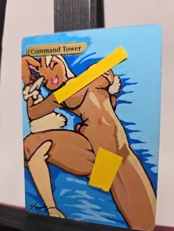 Command Tower MTG Custom Alter Lopunny Waifu Hand Painted Acrylic by BAZAYO - Image 2