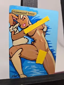 Command Tower MTG Custom Alter Lopunny Waifu Hand Painted Acrylic by BAZAYO - Image 3