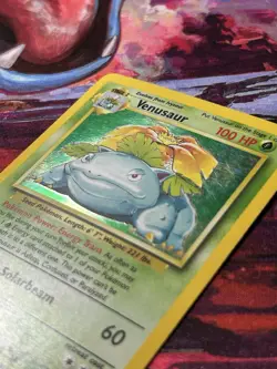 Pokemon Venusaur Base Set 15/102 Holo Rare 100 HP Stage 2 Pokemon TCG Card - Image 2