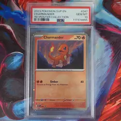 Pokemon Charmander 047 Scarlet & Violet Promo Cosmos Holo 2023 PSA 10 - Image 1
