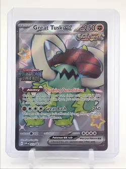 GREAT TUSK EX 2024 POKEMON BLACK STAR PROMO FATES STAMP B #072 Q3687 - Image 1