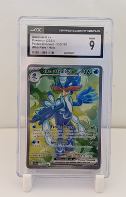 Pokemon Paldea Evolved Quaquaval EX #235 CGC 9 Holo Ultra Rare PSA Style Graded - Image 1