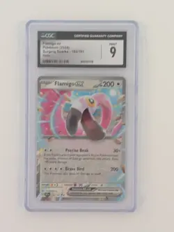 Flamigo ex #160/191 Surging Sparks Holo CGC 9 Mint Pokemon 2024 - Image 1