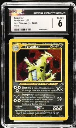 2001 Pokemon Neo Discovery Tyranitar #12/75 Holo CGC 6 - Image 2