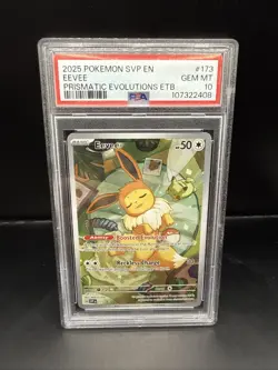 Pokemon Svp En Eevee Prismatic Evolutions ETB PSA 10 Promo 173 - Image 1