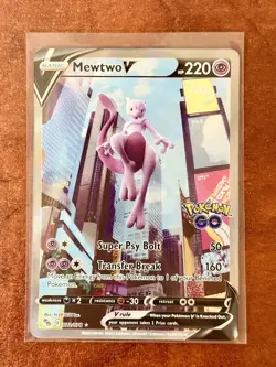Pokemon TCG Mewtwo V (Full Art) Pokemon Go 072/078 Holo Ultra Rare Near Mint - Image 1