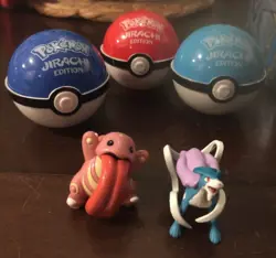 Pokemon Tin (EMPTY) 3 Jirachi plastic balls includes Suicune and Bandi figurine - Image 5