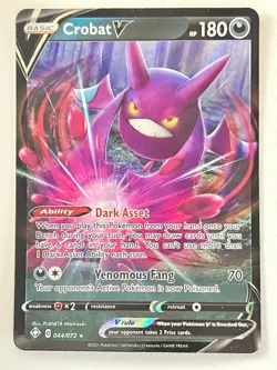 Crobat V 044/072 Ultra Rare Shining Fates Pokemon TCG - Pack Fresh Near Mint NM - Image 1