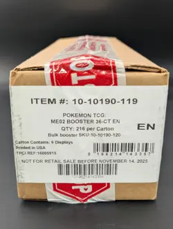 Pokemon Mega Evolution Phantasmal Flames ME02 Booster 6-Box Case Sealed #1 - Image 1