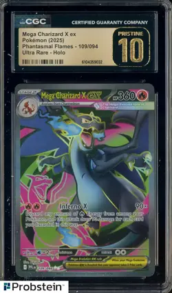 2025 Pokemon Phantasmal Flames #109/094 Mega Charizard Ex CGC 10 PRISTINE - Image 1