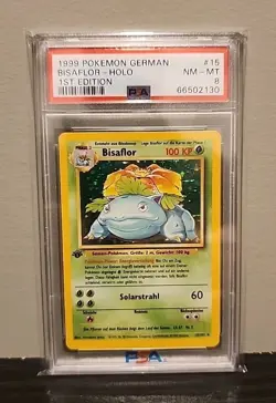 1999 Pokemon Base Set 1st Edition Bisaflor Holo 15 PSA 8 German Deutsch Venusaur - Image 1