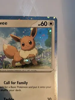 Pokemon Eevee black star promo 043 Swirl holo bleed forehead moon error NM - Image 2