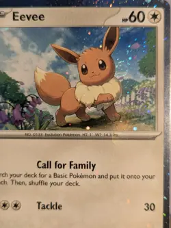 Pokemon Eevee black star promo 043 Swirl holo bleed forehead moon error NM - Image 3