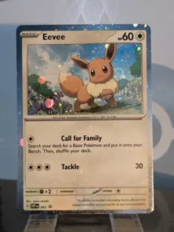 Pokemon Eevee black star promo 043 Swirl holo bleed forehead moon error NM - Image 5