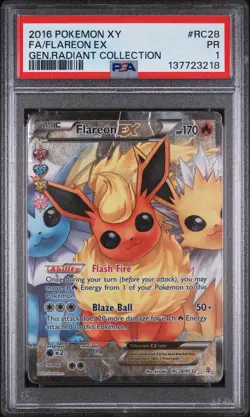 PSA 1 Flareon EX Full Art RC28-32 Pokemon Generations: Radiant Collection Holo - Image 1