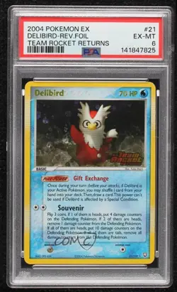 Delibird Reverse Foil Pokemon EX Team Rocket Returns PSA 6 2004 - Image 1