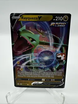 110/203 Rayquaza V Prize Pack Series Stamped Play Pokemon TCG Evolving Skies - Image 1