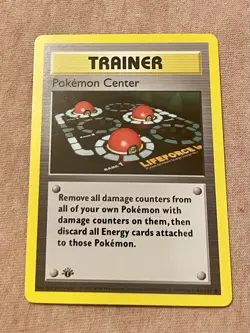 Pokemon TCG Pokemon Center Base Set (Shadowless) 1st Edition Trainer Uncommon E. - Image 1