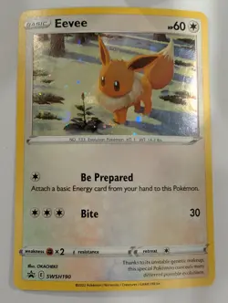 Eevee SWSH190 Cosmos Holo - Black Star Promo Pokemon Holo Foil Nice! - Image 1