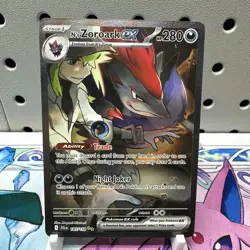 Pokemon N's Zoroark ex 185/159 Sv09: Journey Together SIR Holo PACK FRESH! - Image 1