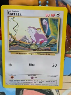 Raticate Rattata 40/102 Base Set 4th Print 1999-2000 Pokemon Card - Image 3