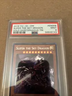 2019 YU-GI-OH! GOLD SARCOPHAGUS TIN #EN008 SLIFER THE SKY DRAGON PSA 9 MINT - Image 2