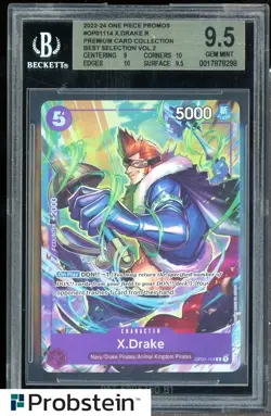 2022-24 One Piece Promos OP011114 X.Drake R The Best Selct. V2 Premium BGS 9.5 - Image 1