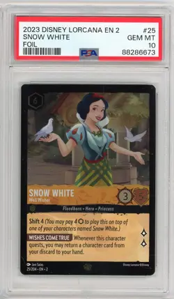 2023 DISNEY LORCANA EN 2 Disney Lorcana Snow White -PSA GEM MT 10 #25/204 - Image 1