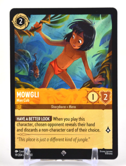 Disney Lorcana TCG Whispers in the Well Mowgli Man Cub 19/204 Super Rare - Image 1