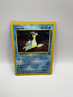Pokemon TCG Lapras 10/62 Fossil Holo Rare Water WOTC LP - Image 1