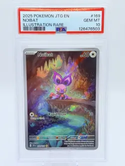 Pokemon 2025 Noibat 169/159 Illustration Rare Full Art Journey Together PSA 10 - Image 1