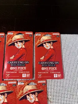 One Piece OP-13 Carrying On His Will Sleeved Booster Pack -LOT OF 7 SEALED PACKS - Image 3