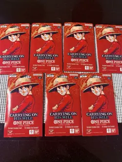 One Piece OP-13 Carrying On His Will Sleeved Booster Pack -LOT OF 7 SEALED PACKS - Image 4