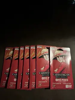 One Piece OP-13 Carrying on His Will Sleeved Booster Packs Lot of 7 Blisters - Image 1