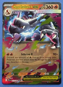 Pokemon Mega Charizard X ex 013/094 Phantasmal Flames Double Rare Holo Card - Image 1