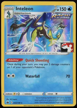 Inteleon [Prize Pack] #43 Chilling Reign Pokemon Card - Image 1