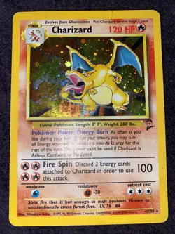 Pokemon TCG Charizard Base Set 2 Holo Unlimited Rare WOTC Card 4/130 - Image 1