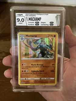 Pokemon TCG Machamp 026/073 Champions Path 2020 Holo Rare Card Graded 9.0 HGA - Image 1