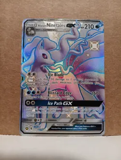 Pokemon Alolan Ninetales GX TCG Full Art Holo Card SV53/SV94 NM Condition - Image 1