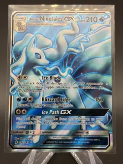 Pokemon TCG Alolan Ninetales GX Full Art Holo Card 132/145 Sm-Guardians Rising - Image 1