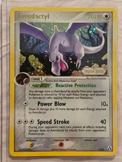 2006 Pokemon Card - Aerodactyl Legend Maker 1/92 Reverse Holo Rare Stamped - Image 1